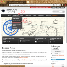 Inkscape 1.0beta2 download page